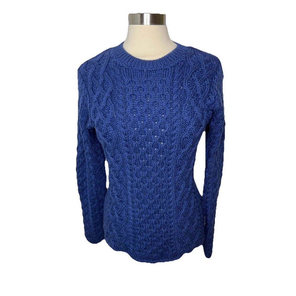 ISLANDER Fisherman Sweater Cable Knit M Wool Pullover Dublin Ireland Aran Womens